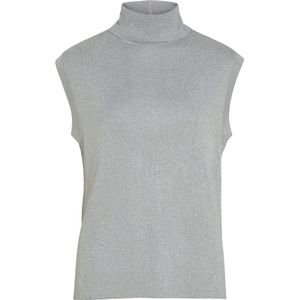 Vila Vixandra Highneck Sl Glitter Knit - Zilverkleurig - Viscose/Acryl/Polyester