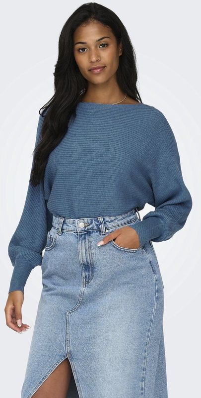 Only Trui Onladaline Short Pullo Knt Noos 15226298 Coronet Blue/w Melange Dames