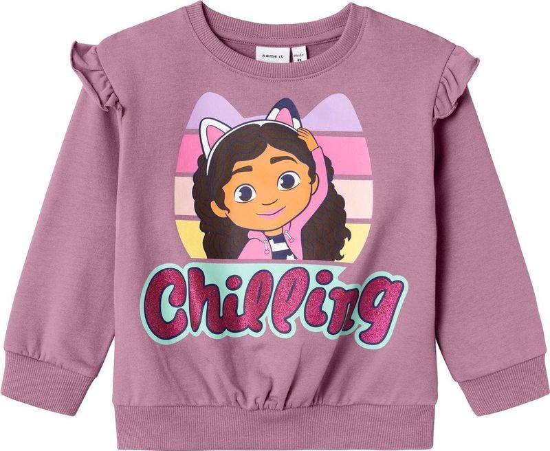 Name it Nmfsanne Gabby Nreg Sweat Bru Sky Meisjes Trui