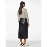Pieces - Pcneeth Hw Pu Midi Skirt - Zwart - Rok van Synthetisch Leer