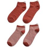 Pieces - Enkelsokken - Beige/Goudkleur en Zwart - 2 Paar