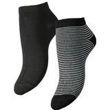 Pieces - Enkelsokken - Beige/Goudkleur en Zwart - 2 Paar