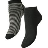 Pieces - Enkelsokken - Beige/Goudkleur en Zwart - 2 Paar