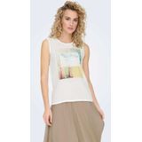 Only - Flora - Mouwloos T-shirt - Wit - Regular Fit