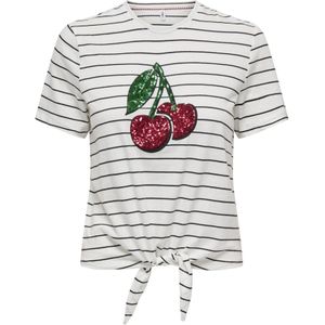 ONLY Kurzarmshirt »ONLKITA LIFE S/S FRUIT KNOT TOP BOX JRS«
