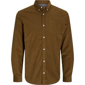 Corduroy - Effen Overhemd - Lange Mouw - Button-down Kraag