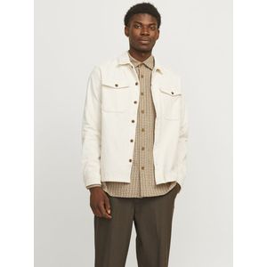 JACK & JONES Jjeeddie Corduroy Overshirt Ls Sn Herenshirt met lange mouwen, Botercrème.