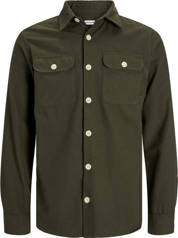 Jack & Jones Darren Overshirt - Groen - Twill - Lange Mouwen - Knoopsluiting