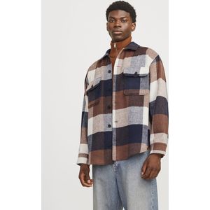 Jack & Jones Overhemd Jjebradley Ollie Overshirt Ls Noos 12257199 Navy Blazer/checks Mannen Maat - S