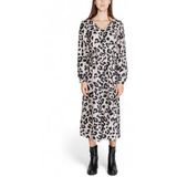 Jacqueline De Yong - Midi-Jurk - Grijs - 88% Viscose 12% Nylon