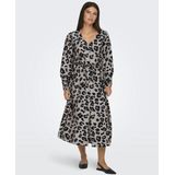 Jacqueline De Yong - Midi-Jurk - Grijs - 88% Viscose 12% Nylon