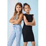 Jurk - Mini - Katoen - Korte Mouwen - Ruches