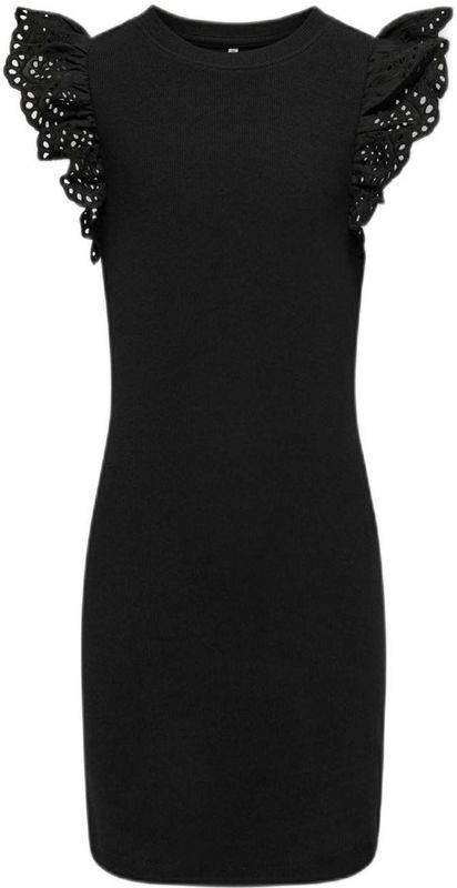 Jurk - Mini - Katoen - Korte Mouwen - Ruches