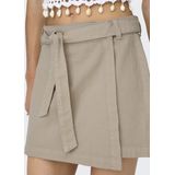 Only - Casual Rok - Taupe - 100% Katoen - High Waist