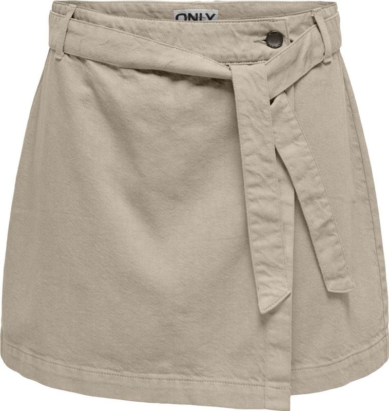 Only - Casual Rok - Taupe - 100% Katoen - High Waist