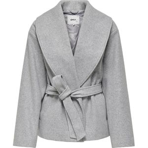 Only Jas Onlaugusta Life Short Coat Otw Noos 15314352 Light Grey Melange Dames