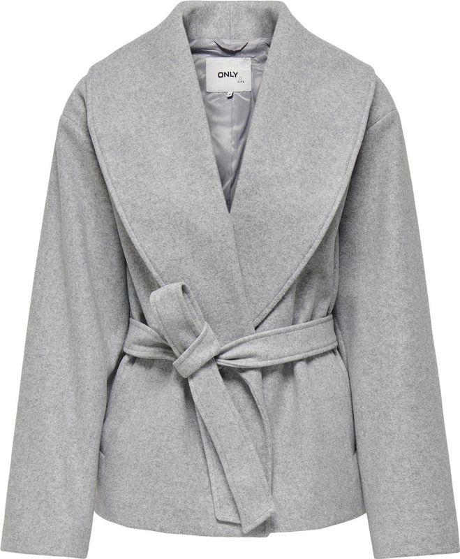 Only Jas Onlaugusta Life Short Coat Otw Noos 15314352 Light Grey Melange Dames