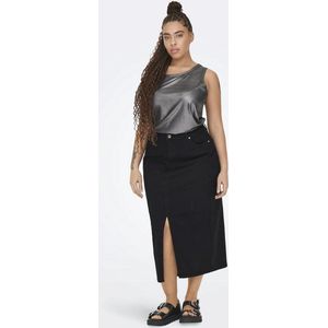 ONLY CARMAKOMA - A-lijnrok - Midi-lengte - Zwart - Katoen