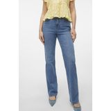 Straight-fit Jeans - Rinse Wash - 79% Katoen - Hoge Taille