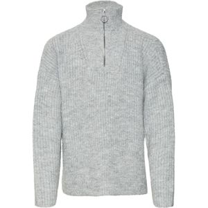 VERO MODA - Gebreide Pullover - Grijs - Hoge Hals - Lange Mouwen