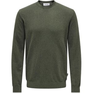 Onsloui - Gebreide Pullover - Blauw - Ronde Hals - Lange Mouwen