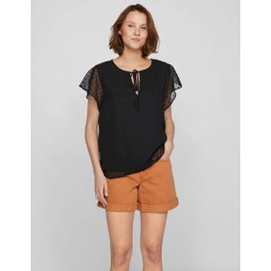 VILA - Edee - Blouse - Zwart - Blouseshirt - Gerecycled Materiaal