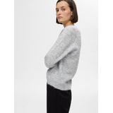 Selected Femme Lulu New LS Knit V Neck Light Grey