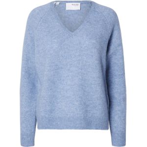 Gebreide Trui - Mélange - Knitwear - V-hals - Lange Mouw
