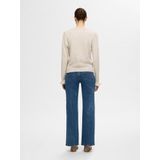 Gebreide Trui - Ronde Hals - Lange Mouwen - Geribbelde Tailleband