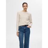 Gebreide Trui - Ronde Hals - Lange Mouwen - Geribbelde Tailleband