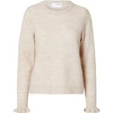 Gebreide Trui - Ronde Hals - Lange Mouwen - Geribbelde Tailleband