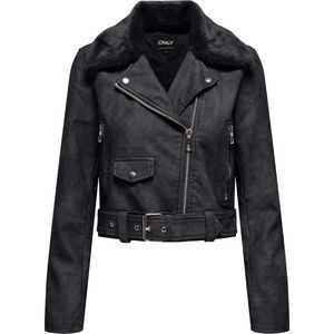ONLMACY - Bikerjack - Imitatieleder - Effen - Licht Gevoerd