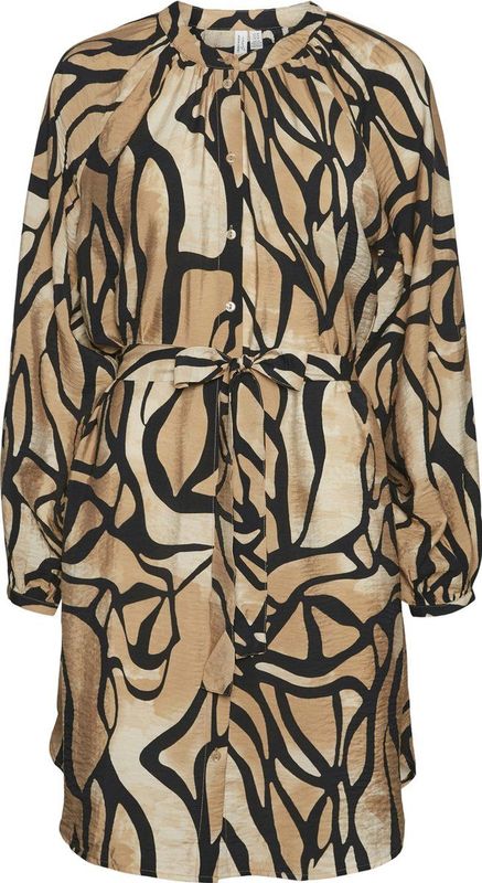 Vero Moda - Vmmartha L/s Dress - Midi-jurk - Zwart - 80% LENZING™ ECOVERO™ Viscose