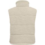 Ony - Onsandra - Teddy Gilet - Beige - Mouwloos - Hoge Nek