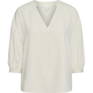 VERO MODA - Blouse - Ecru - Polyester - 3/4 Pofmouwen