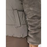 Korte Gewatteerde Jas - Dames - Imitatiebont - Winterjassen