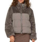 Korte Gewatteerde Jas - Dames - Imitatiebont - Winterjassen