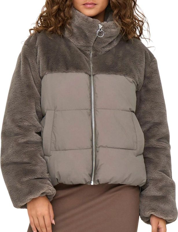 Korte Gewatteerde Jas - Dames - Imitatiebont - Winterjassen