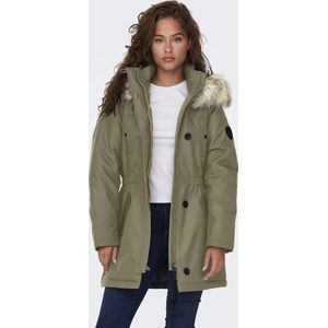 Only - Iris - Damesparka - Effen - Polyester - Capuchon