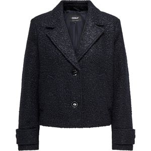 Onlvaleria - Jas - Kort - Teddy - Omkeerbaar - Knoopsluiting - Zwart