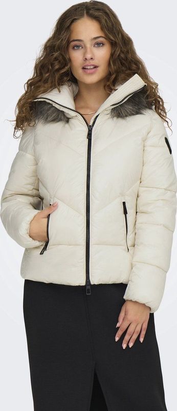 Puffer Jacket - Groen - Polyester - Hoge Hals - Lange Mouwen - Ritssluiting
