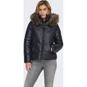 Winterjassen - Zwart - Met Capuchon - Imitatiebont - Steekzakken en Ritszakken