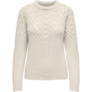 ONLY - Spencer - Ecru - Polyester - Lange Mouwen - Ronde Hals