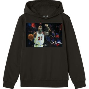 NAME IT - Nlmadam Sidmaurer Wh Box Sky - Hoodie - Zwart - Normale Pasvorm