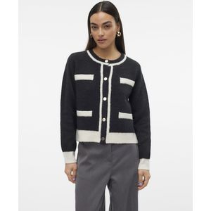 Vero Moda Vest Vmrania Ls O-neck Cardigan Ga 10314687 Black/birch Dames