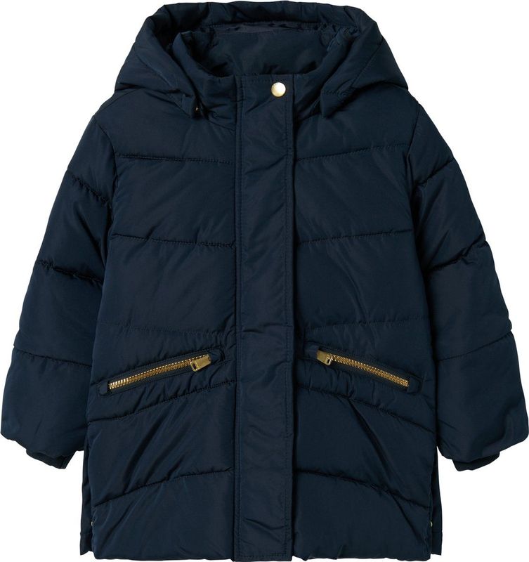 NAME IT - Gewatteerde Jas - Roze - Polyester - Afneembare Capuchon