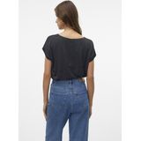 Vero Moda - T-shirt - Zwart/Zilver - Katoen