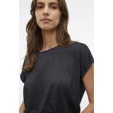 Vero Moda - T-shirt - Zwart/Zilver - Katoen