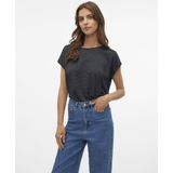 Vero Moda - T-shirt - Zwart/Zilver - Katoen