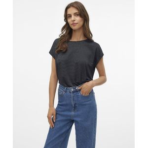 Vero Moda - T-shirt - Zwart/Zilver - Katoen